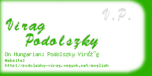 virag podolszky business card